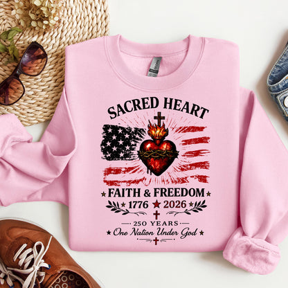 Sacred Heart Faith & Freedom 1776-2026 250 Years One Nation Under God