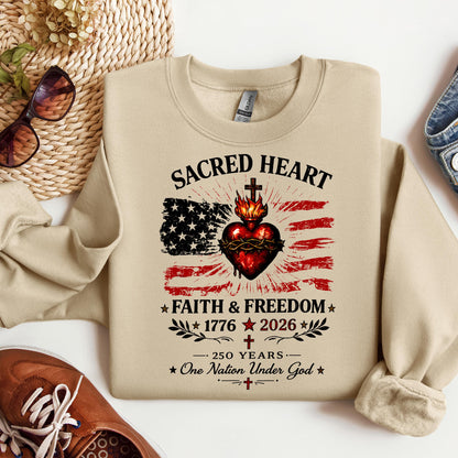 Sacred Heart Faith & Freedom 1776-2026 250 Years One Nation Under God