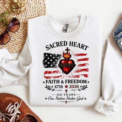 Sacred Heart Faith & Freedom 1776-2026 250 Years One Nation Under God