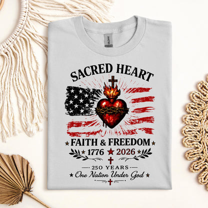 Sacred Heart Faith & Freedom 1776-2026 250 Years One Nation Under God