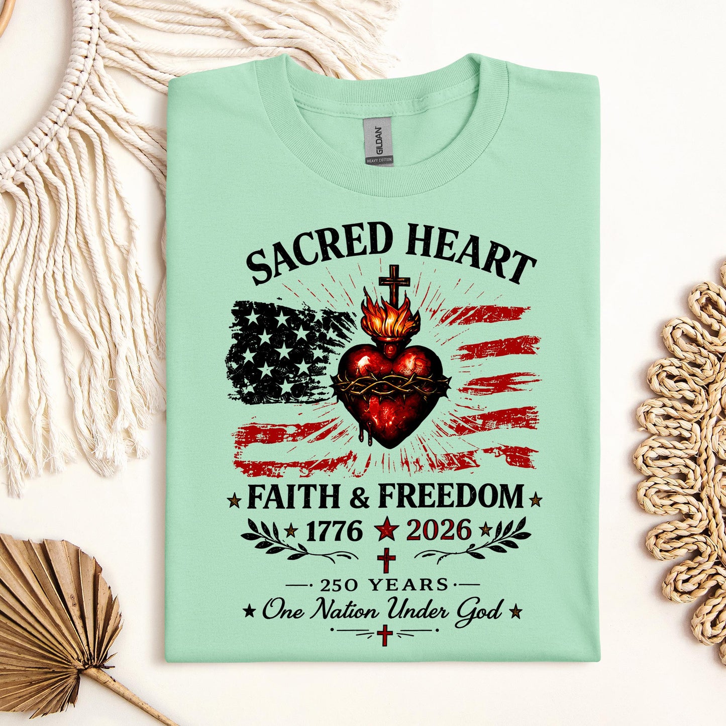 Sacred Heart Faith & Freedom 1776-2026 250 Years One Nation Under God