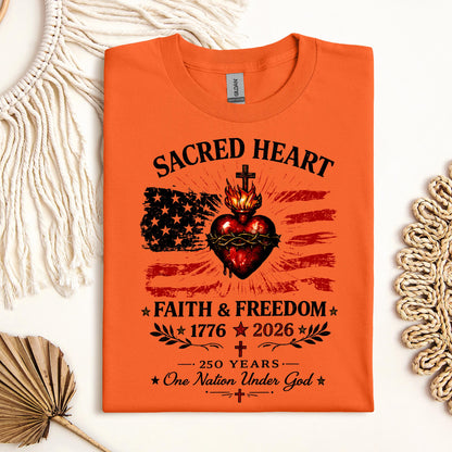 Sacred Heart Faith & Freedom 1776-2026 250 Years One Nation Under God