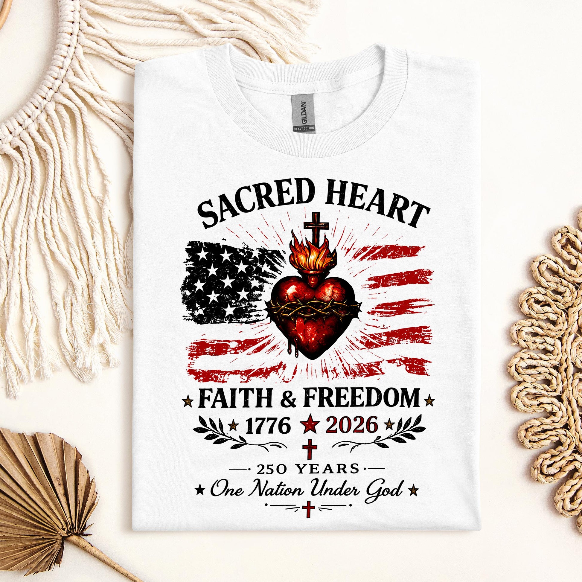 Sacred Heart Faith & Freedom 1776-2026 250 Years One Nation Under God