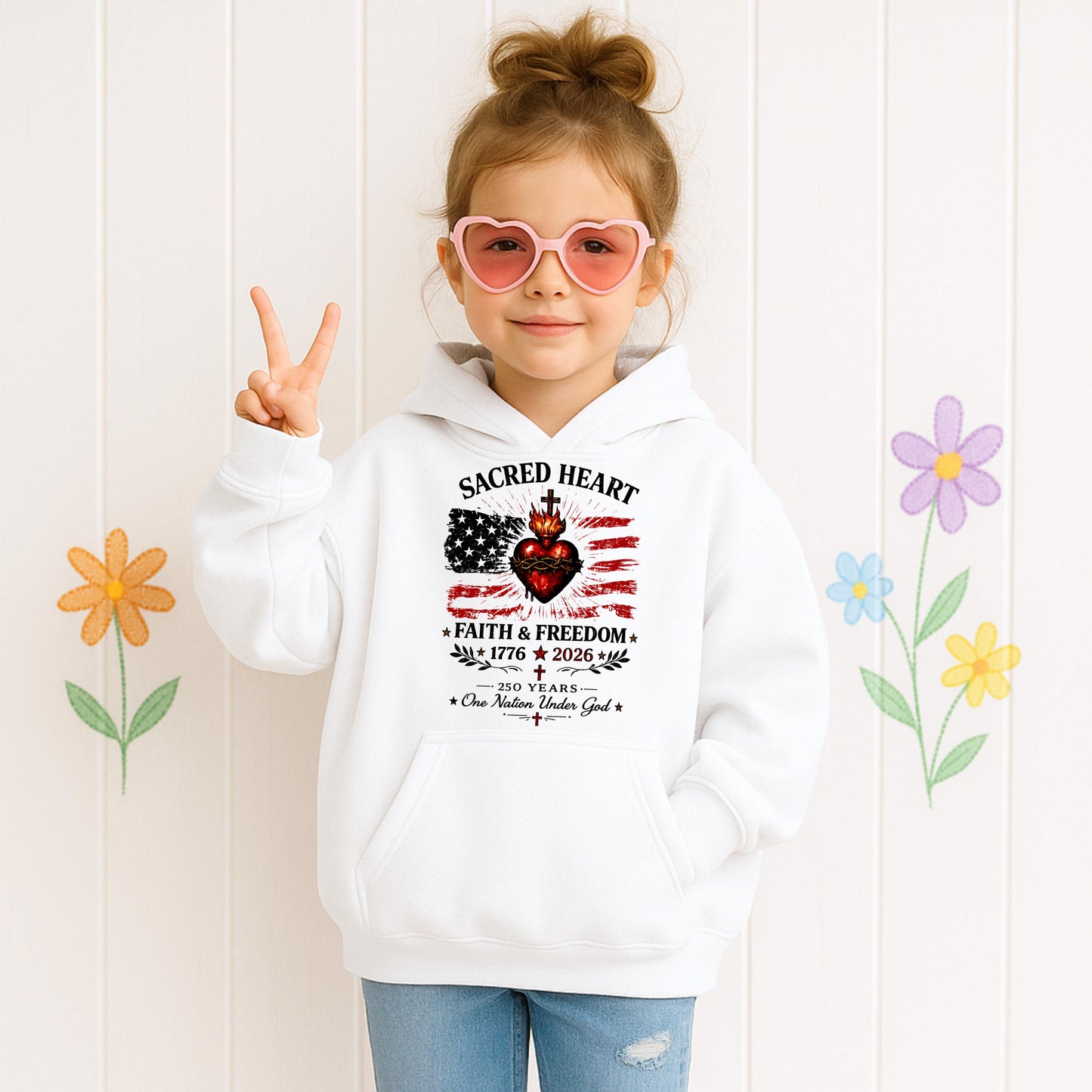 Sacred Heart Faith & Freedom 1776-2026 250 Years One Nation Under God