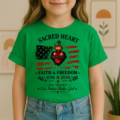 Sacred Heart Faith & Freedom 1776-2026 250 Years One Nation Under God