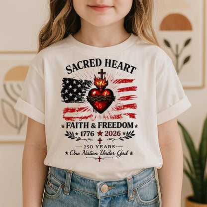 Sacred Heart Faith & Freedom 1776-2026 250 Years One Nation Under God