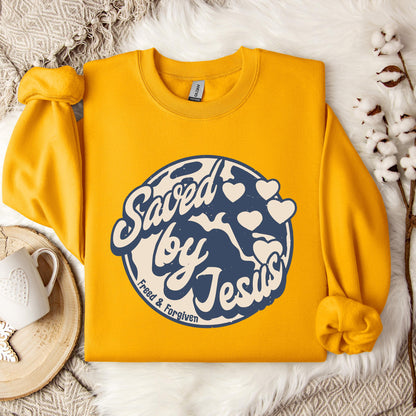 Saved By Jesus Freed And Forgiven Sweatshirt