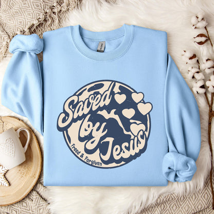 Saved By Jesus Freed And Forgiven Sweatshirt