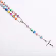 First Communion Five Decade Rosary — Colorful Polymer Clay Catholic Rosary for Girls
