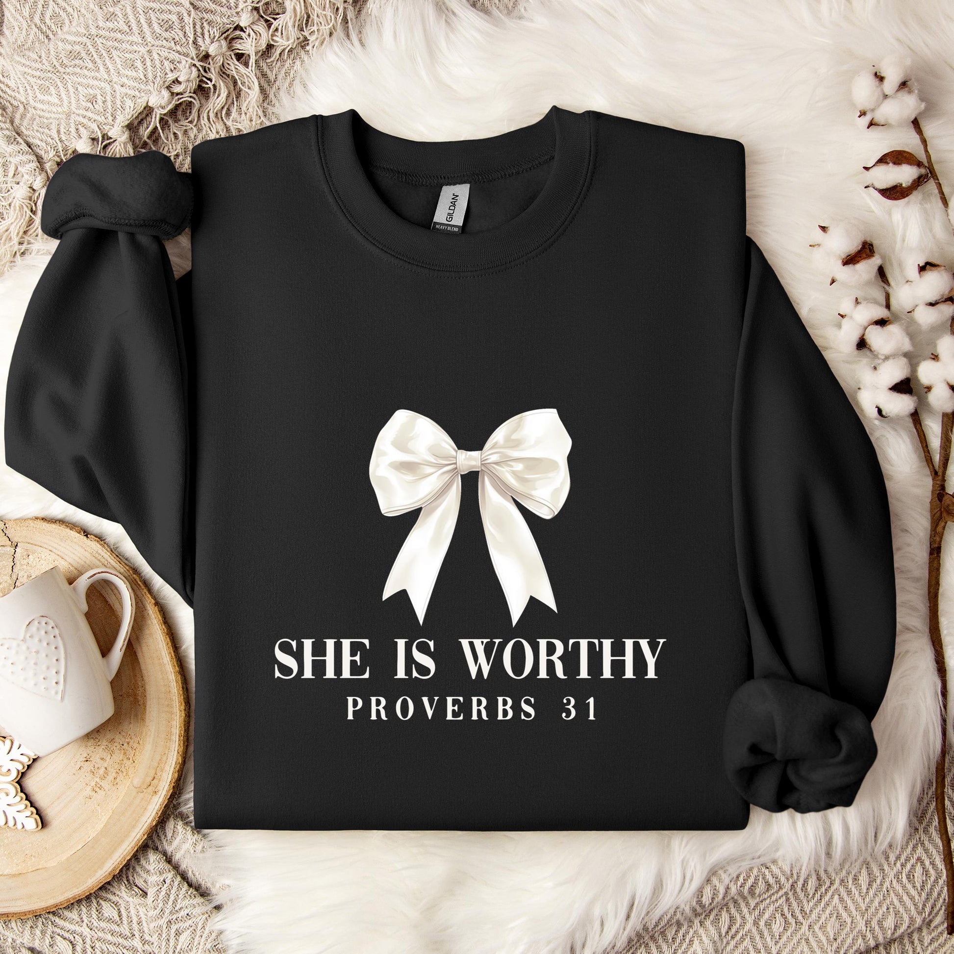 She Is Worthy Proverbs 31 Sweatshirt