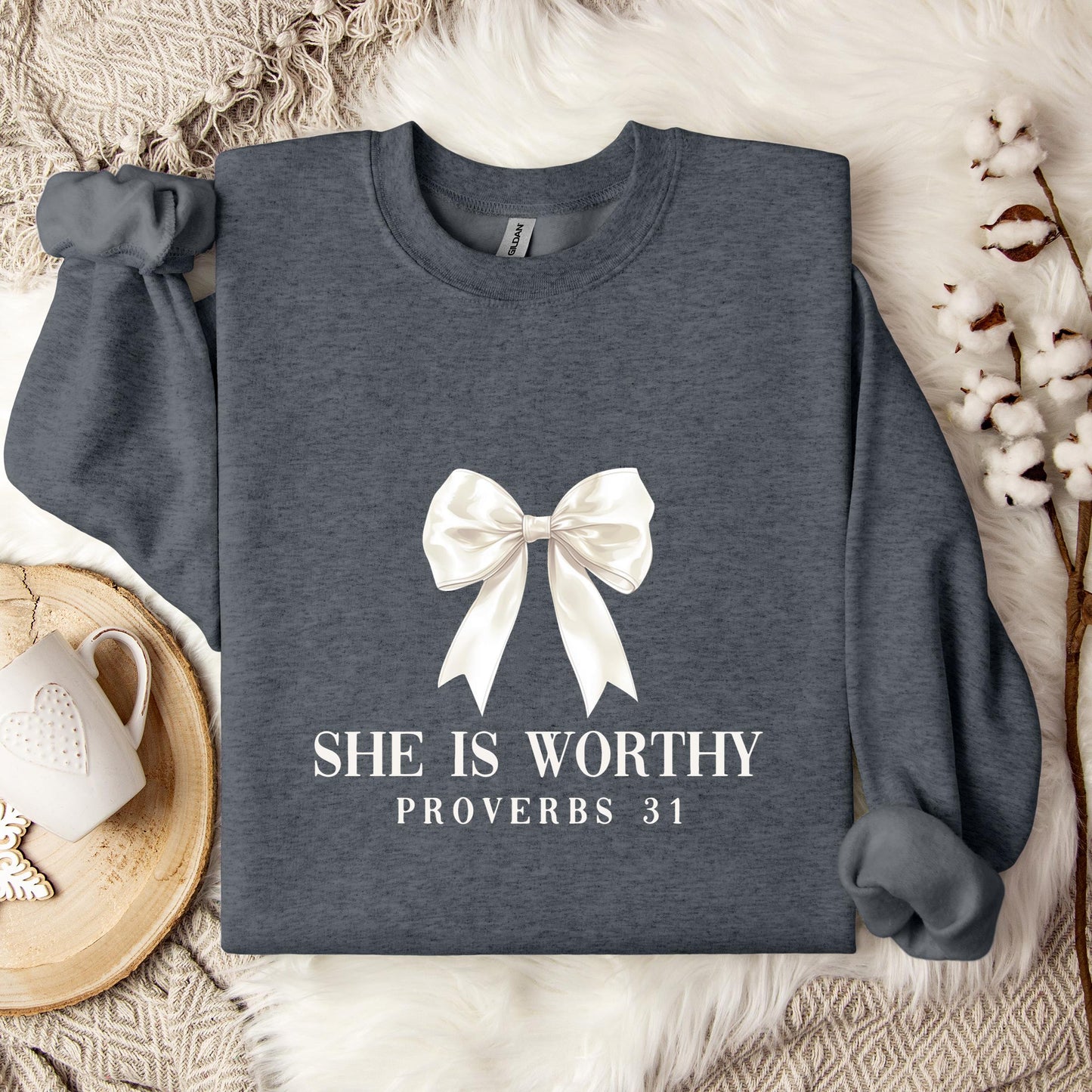 She Is Worthy Proverbs 31 Sweatshirt