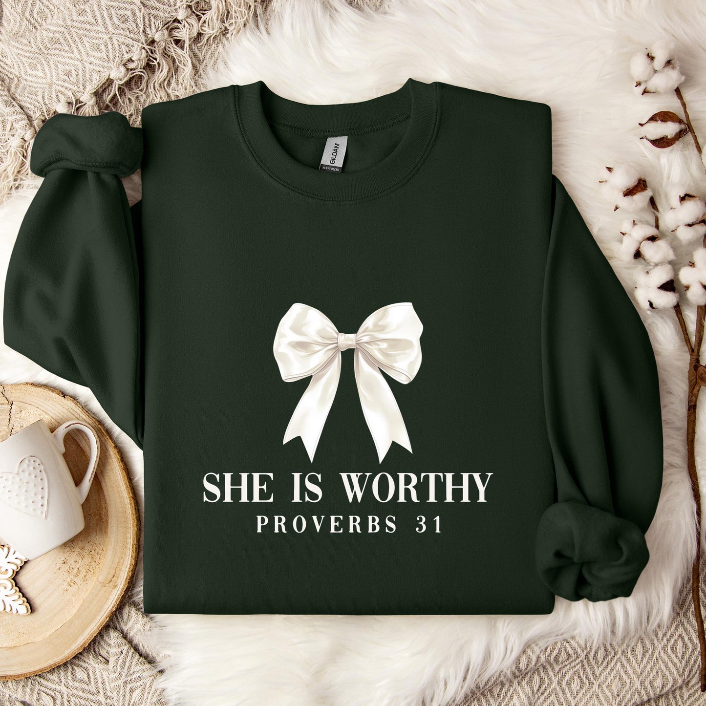 She Is Worthy Proverbs 31 Sweatshirt