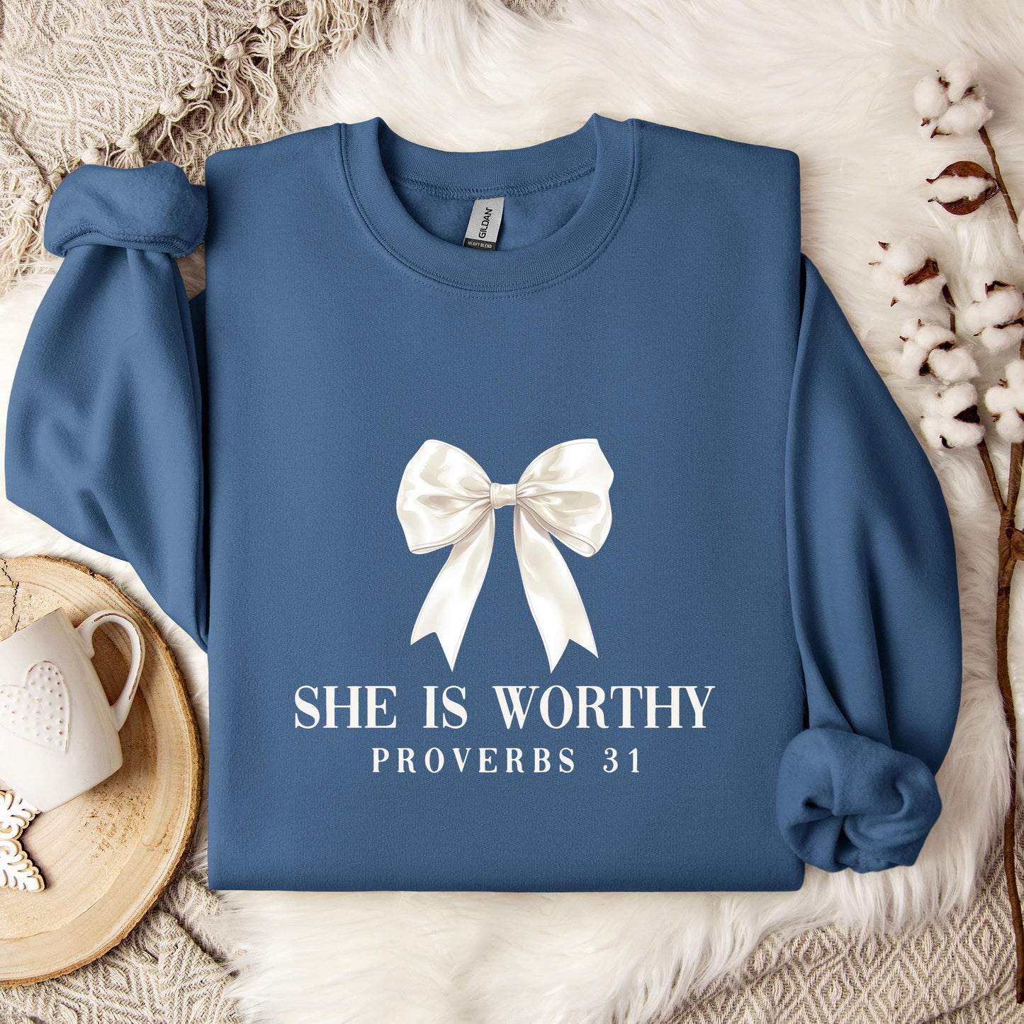 She Is Worthy Proverbs 31 Sweatshirt