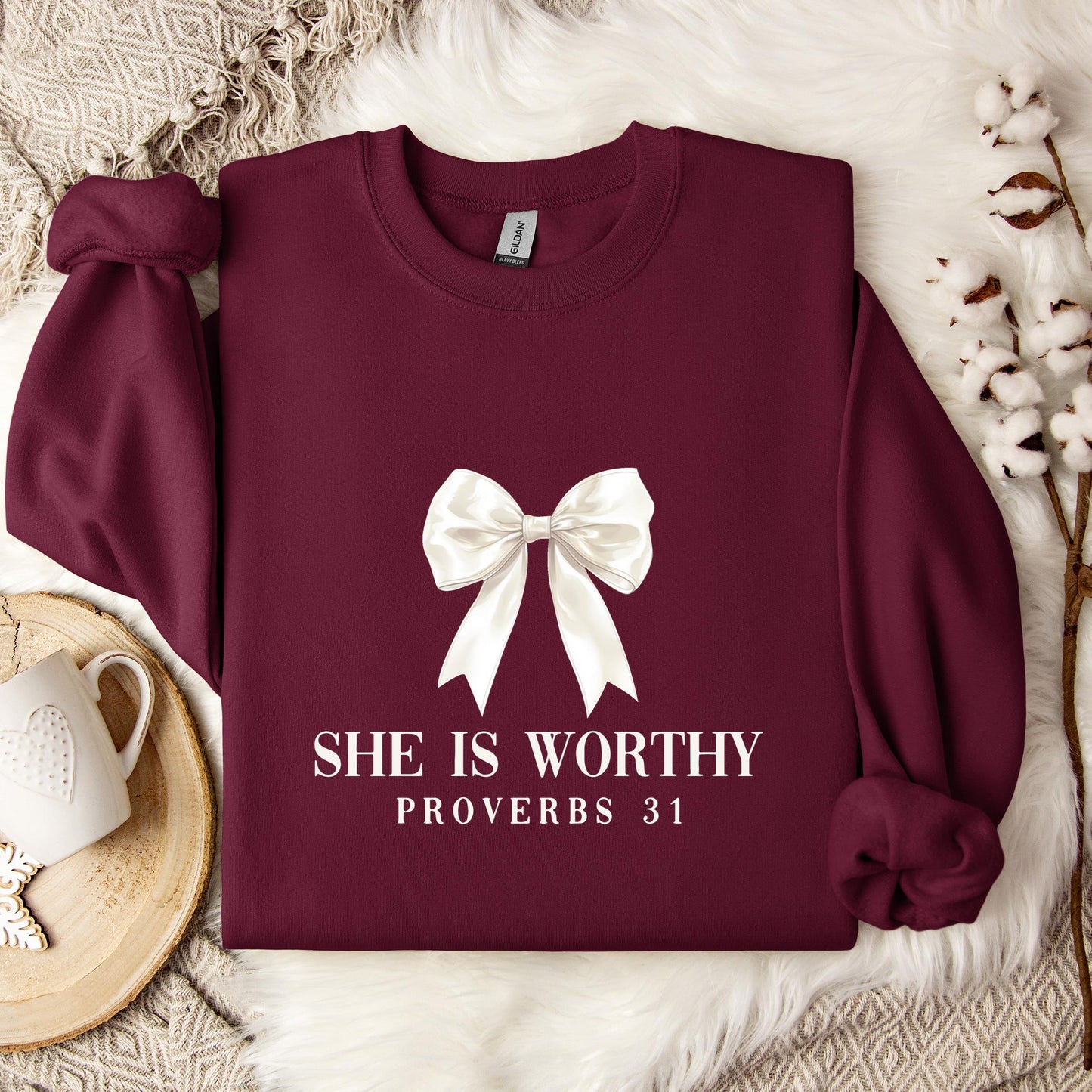 She Is Worthy Proverbs 31 Sweatshirt