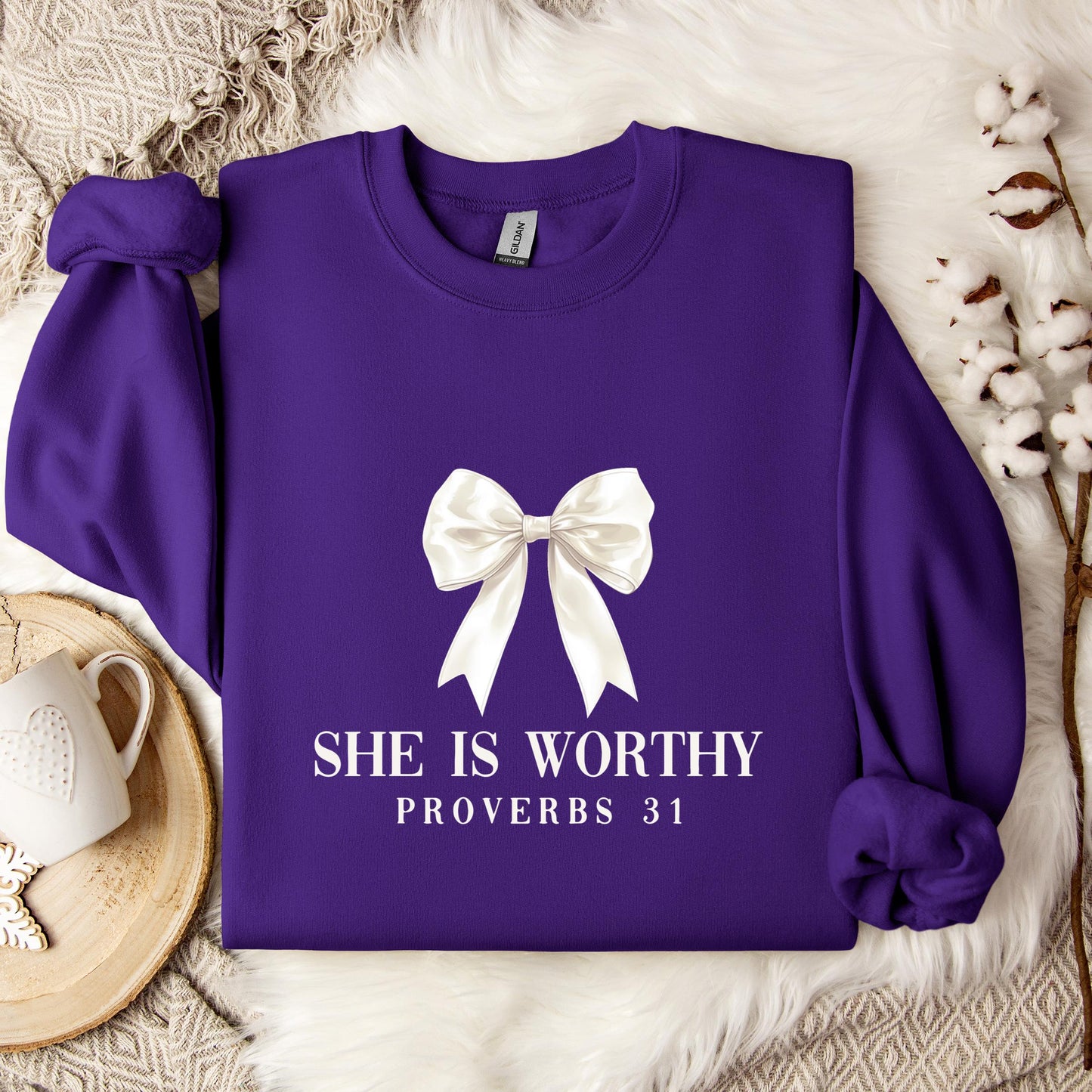 She Is Worthy Proverbs 31 Sweatshirt