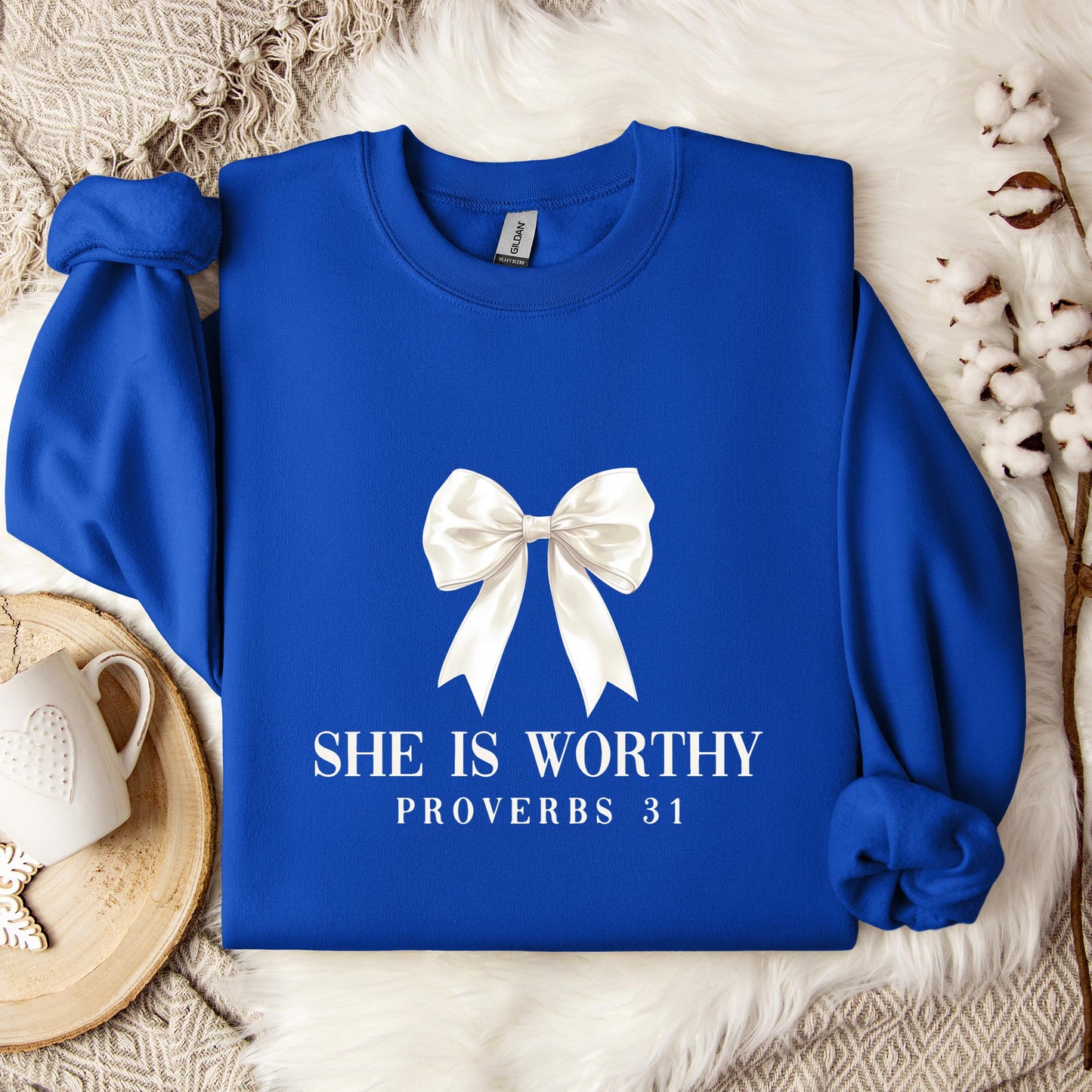 She Is Worthy Proverbs 31 Sweatshirt