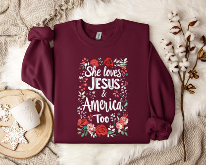 She Loves Jesus And America Too 01 Sweatshirt