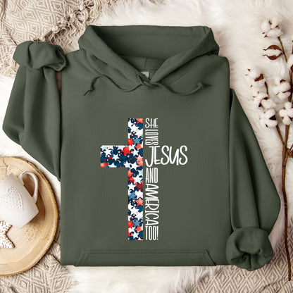 She Loves Jesus And America Too 03 Hoodie