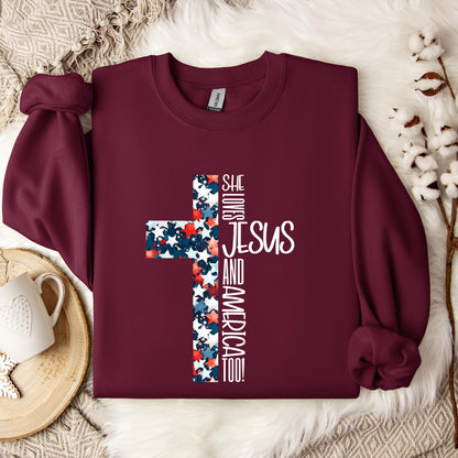 She Loves Jesus And America Too 03 Sweatshirt