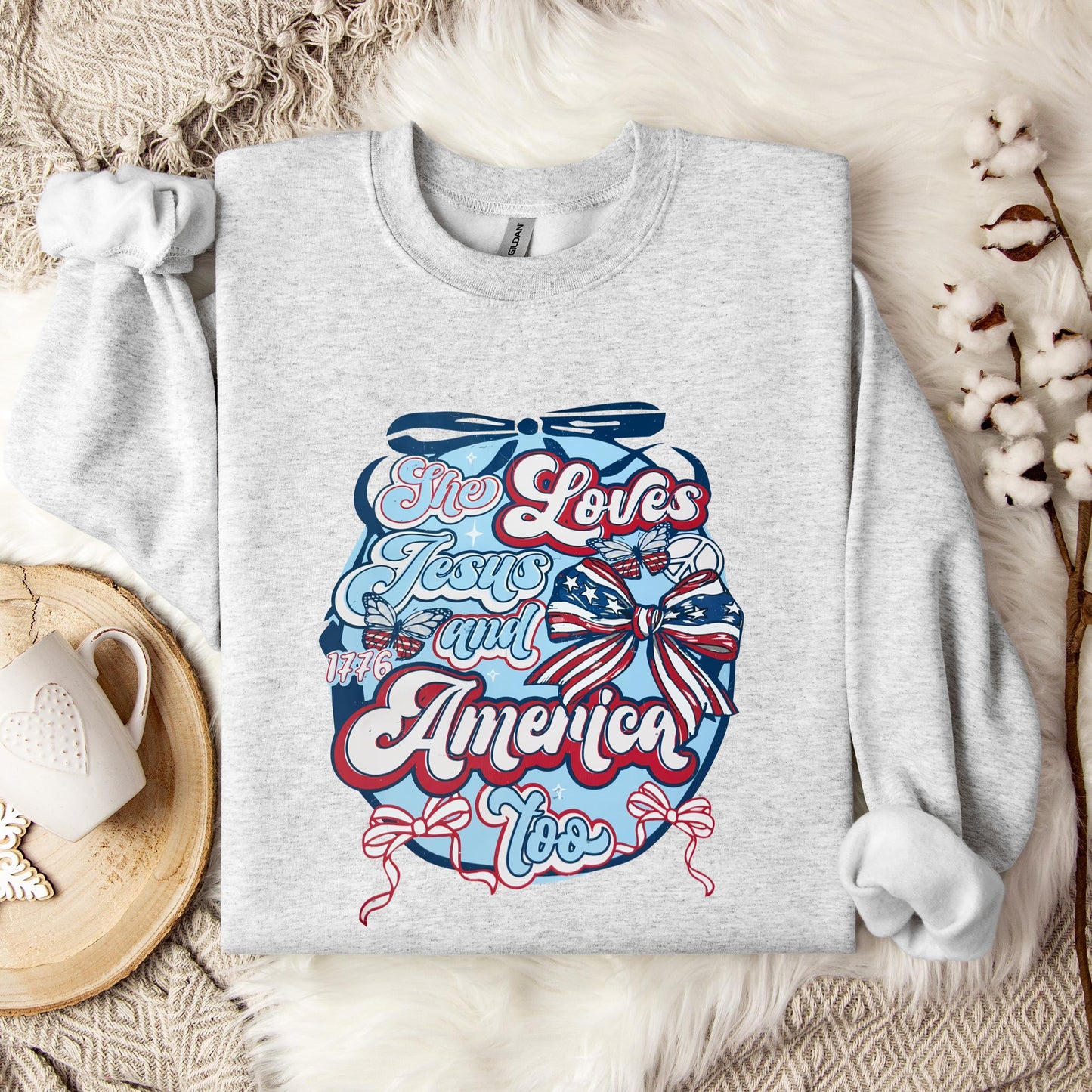 She Loves Jesus And America Too 04 Sweatshirt