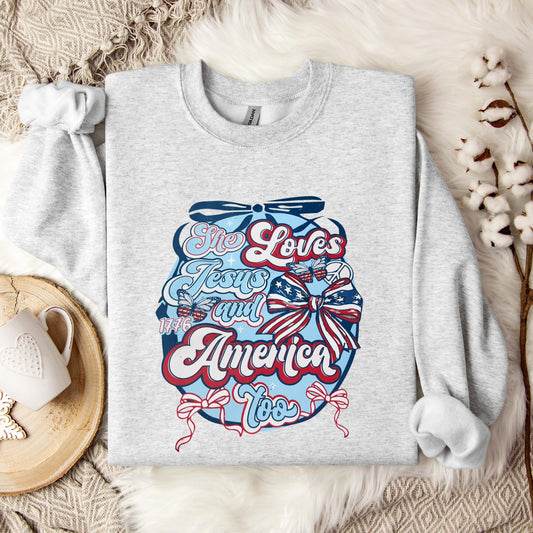 She Loves Jesus And America Too 04 Sweatshirt