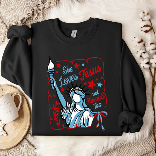 She Loves Jesus And America Too 05 Sweatshirt