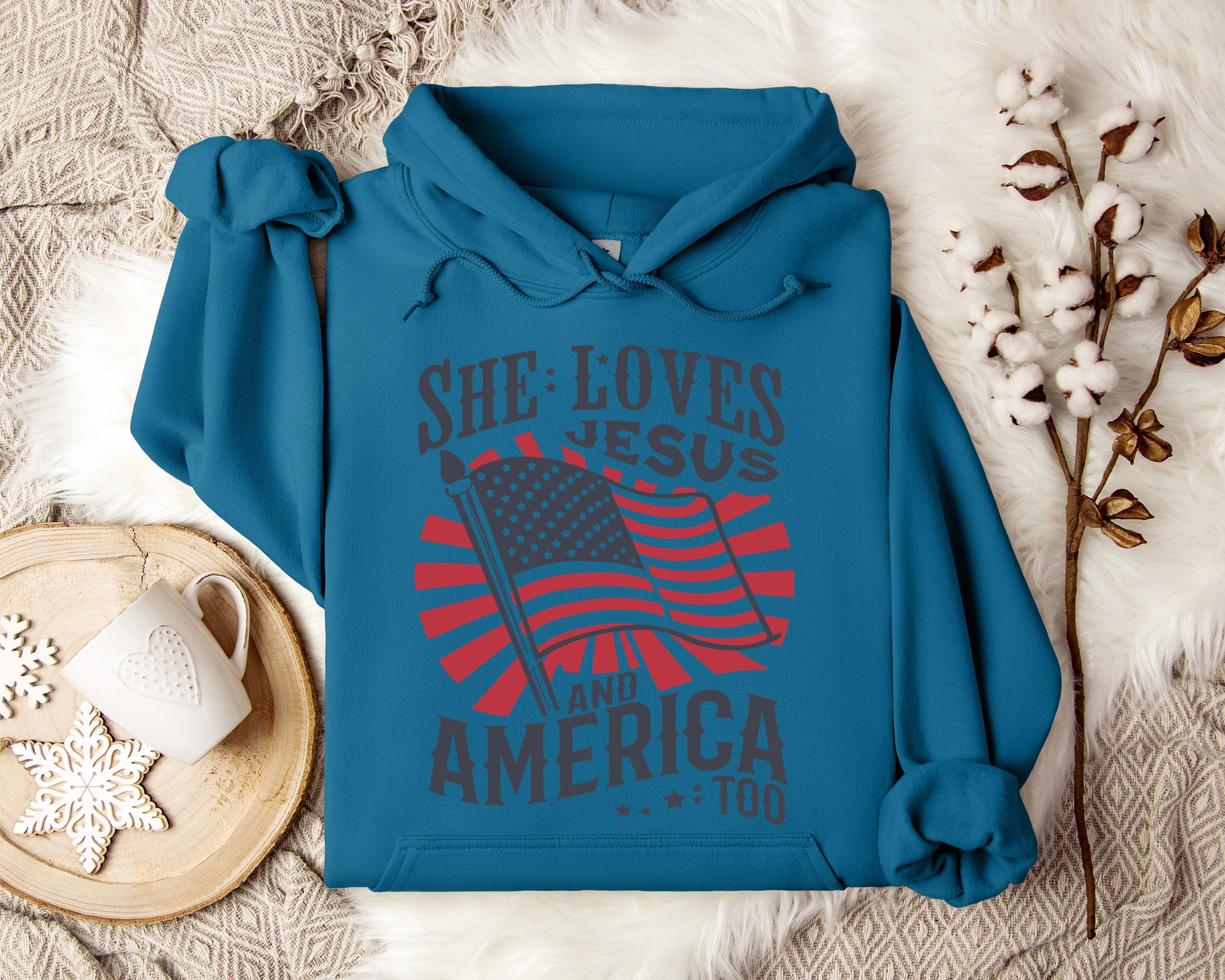 She Loves Jesus And America Too Hoodie