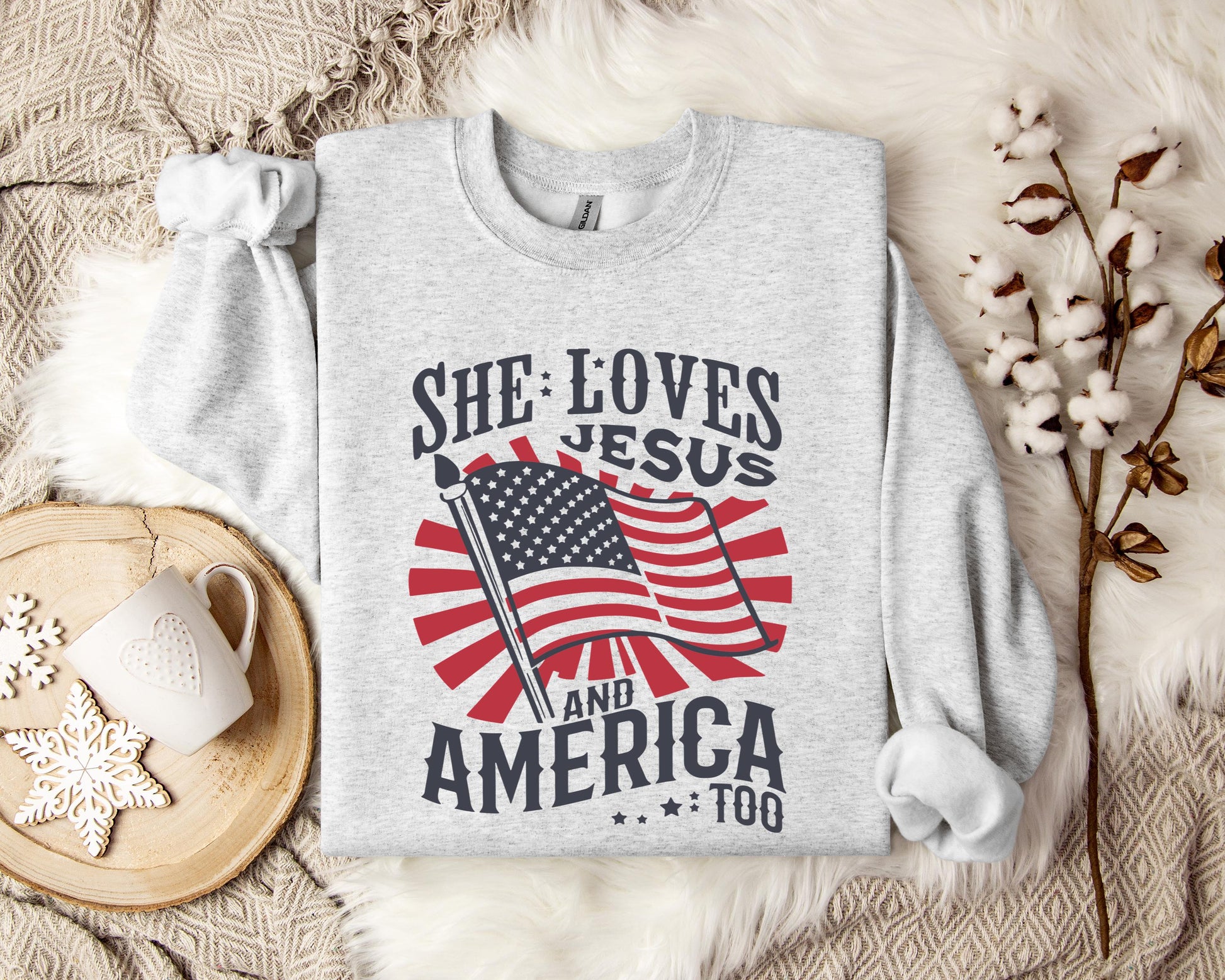 She Loves Jesus And America Too Sweatshirt