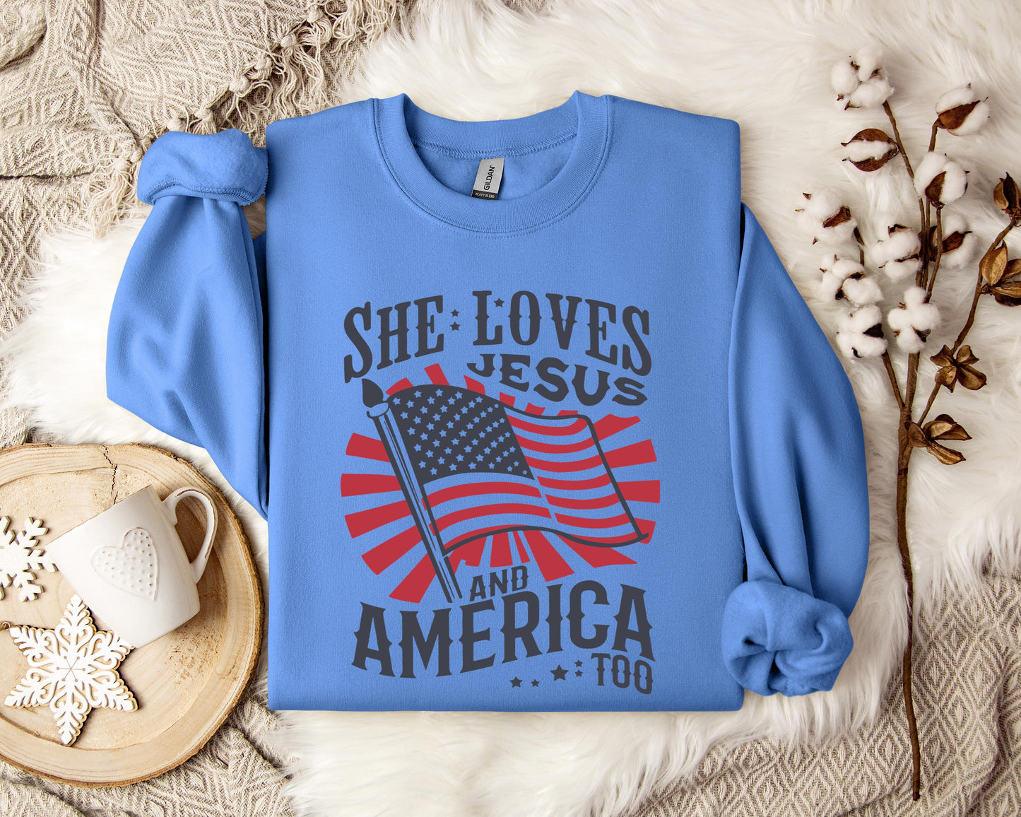 She Loves Jesus And America Too Sweatshirt
