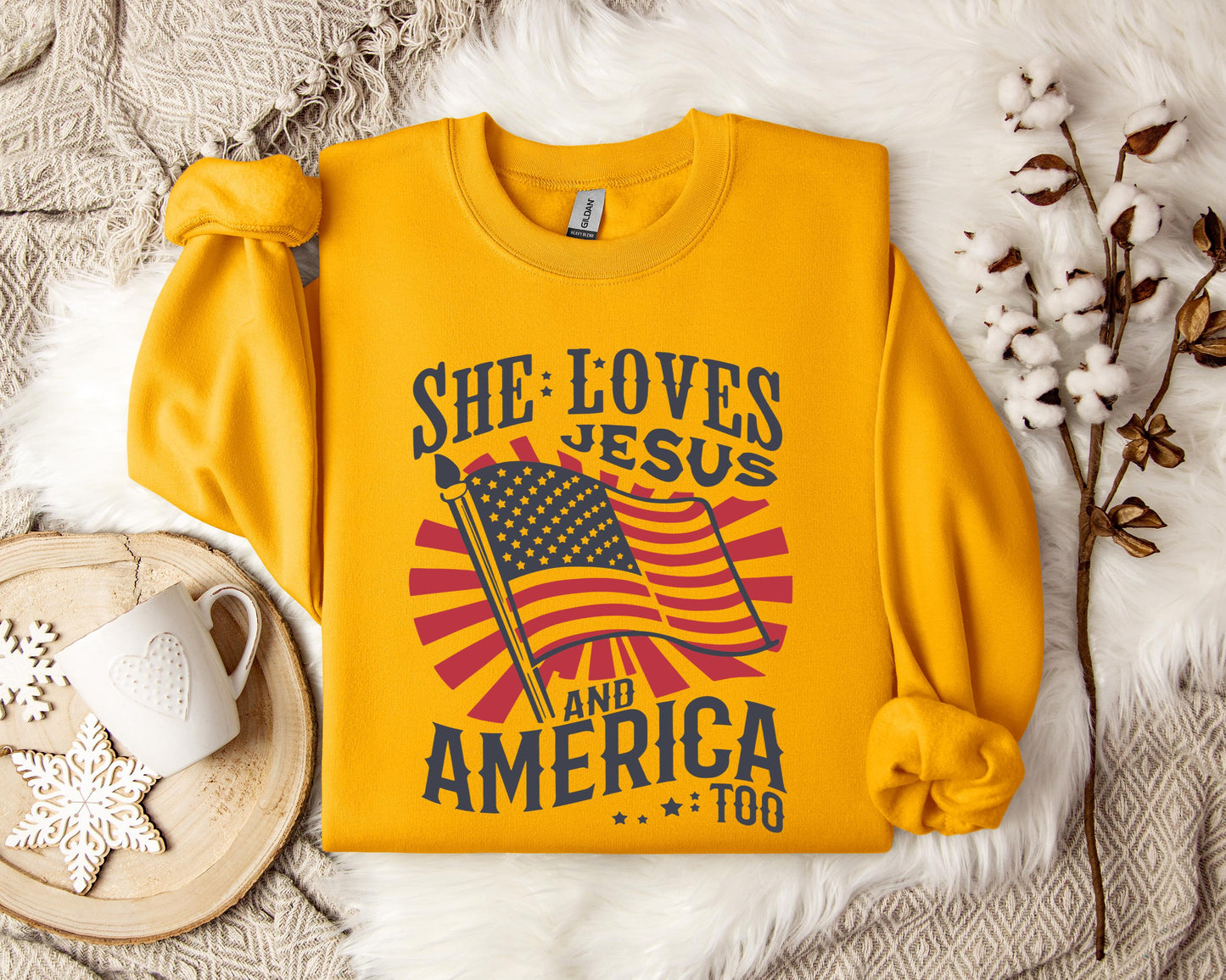 She Loves Jesus And America Too Sweatshirt