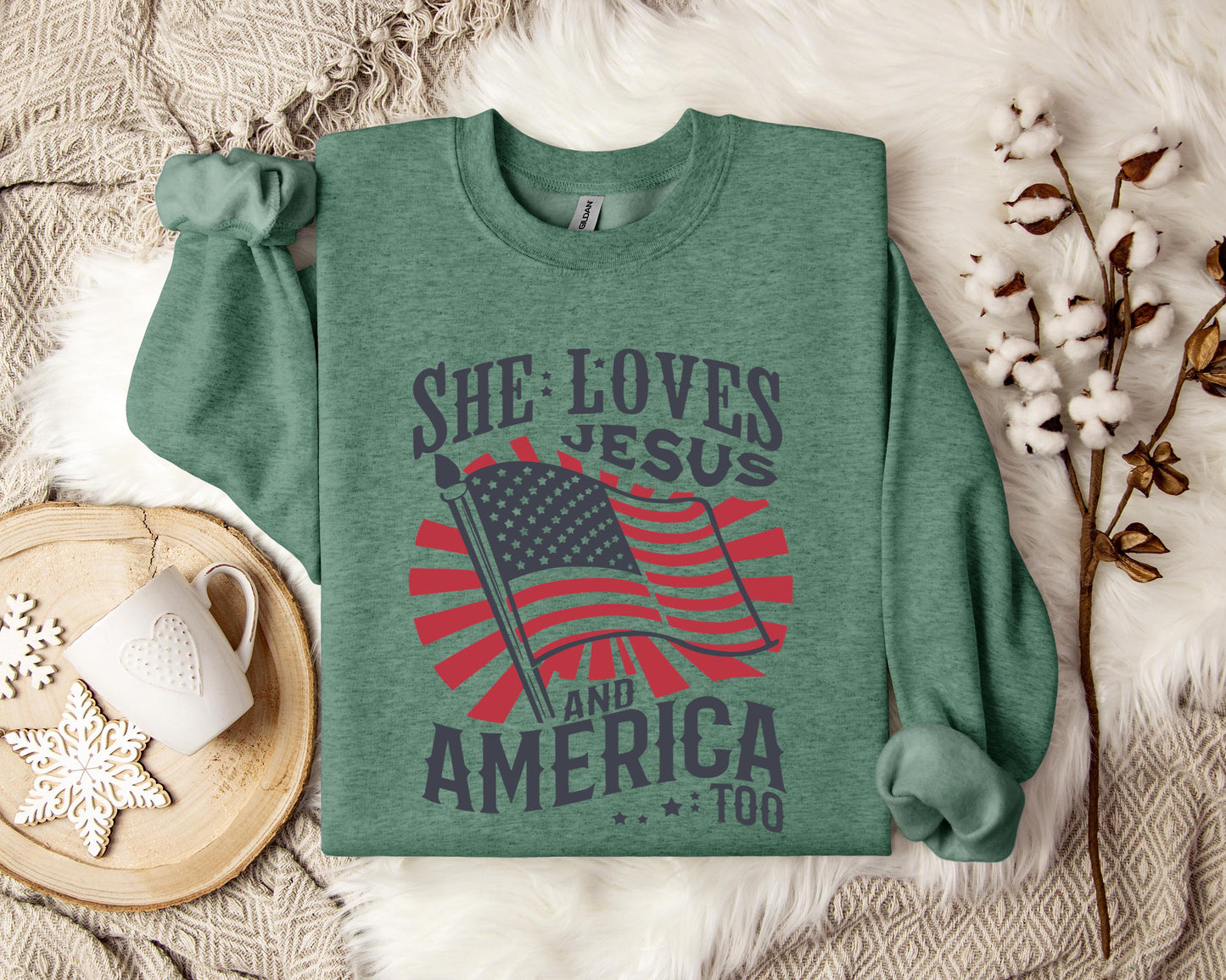 She Loves Jesus And America Too Sweatshirt