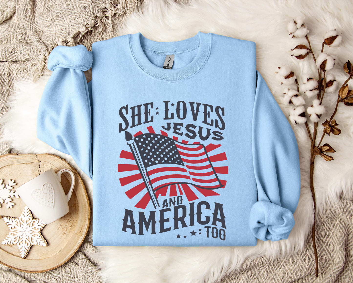 She Loves Jesus And America Too Sweatshirt