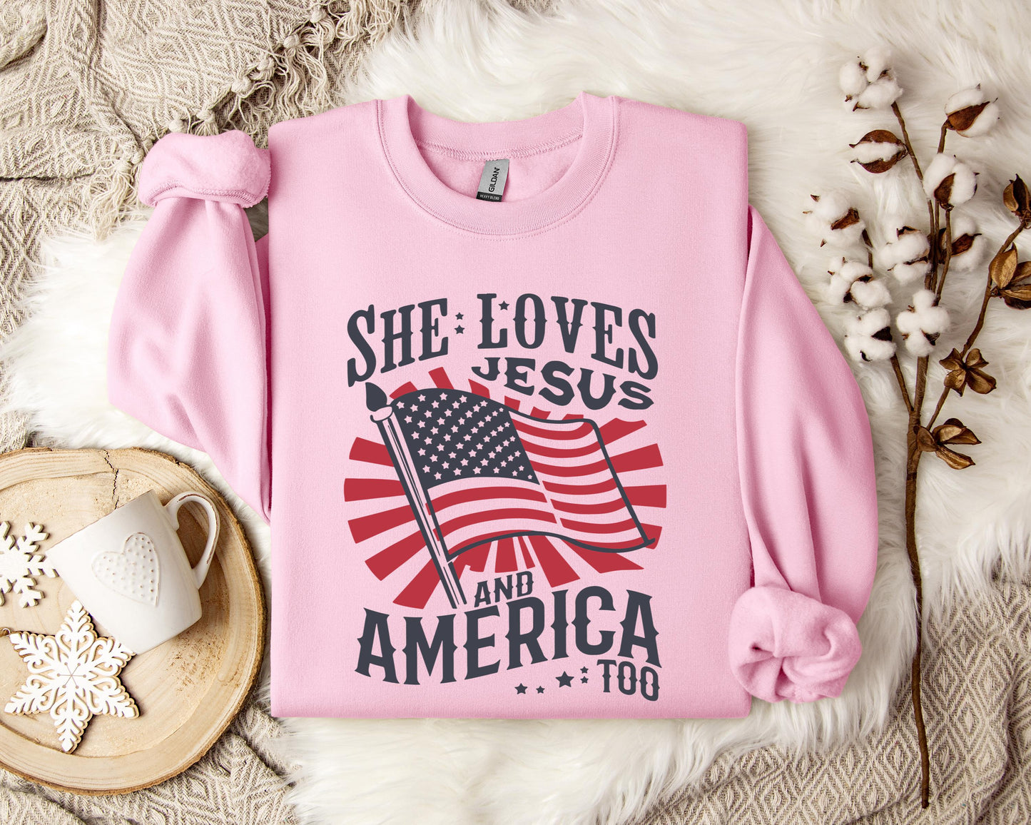 She Loves Jesus And America Too Sweatshirt