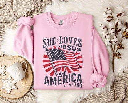 She Loves Jesus And America Too Sweatshirt