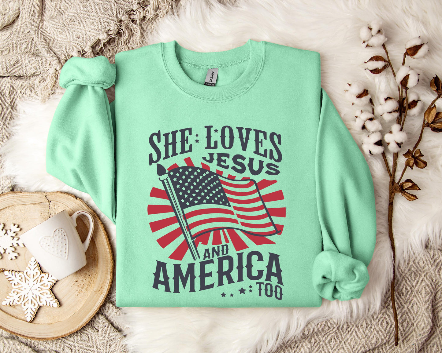 She Loves Jesus And America Too Sweatshirt