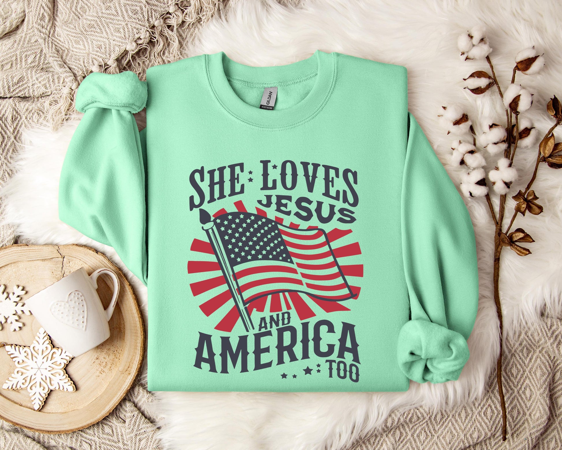 She Loves Jesus And America Too Sweatshirt