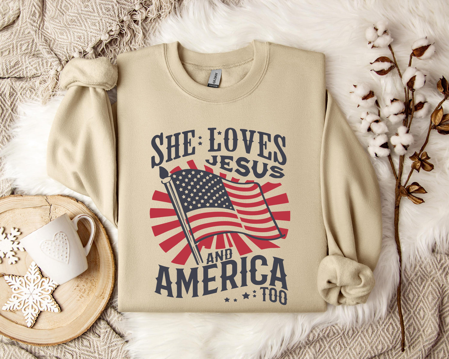 She Loves Jesus And America Too Sweatshirt