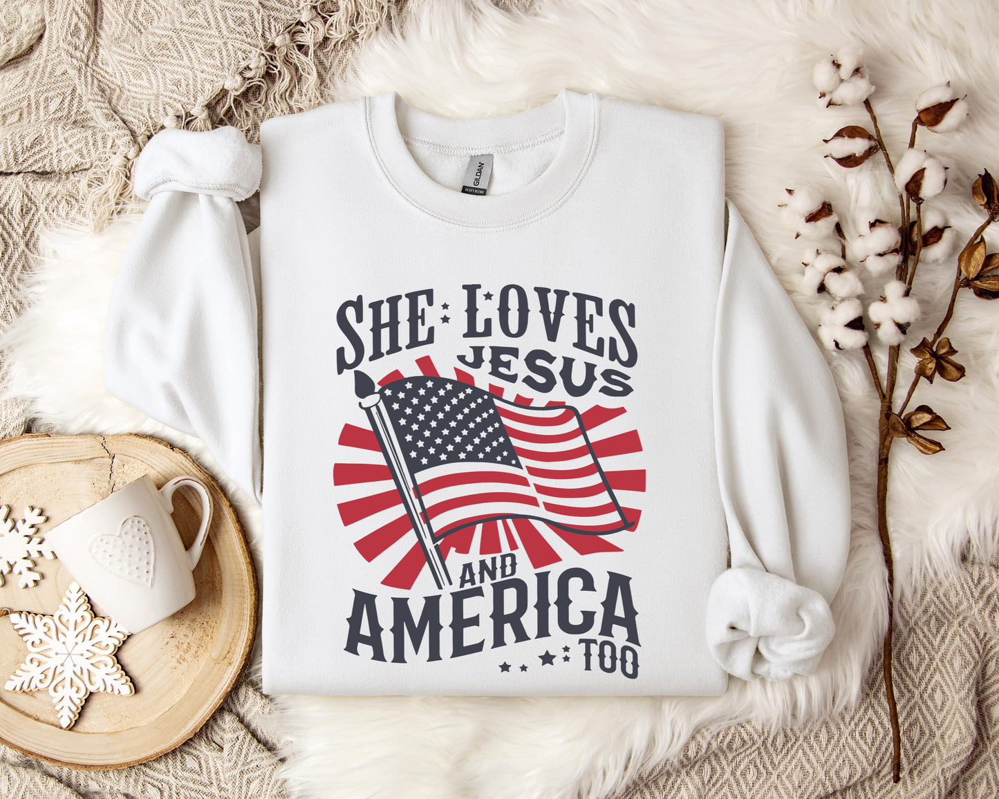 She Loves Jesus And America Too Sweatshirt