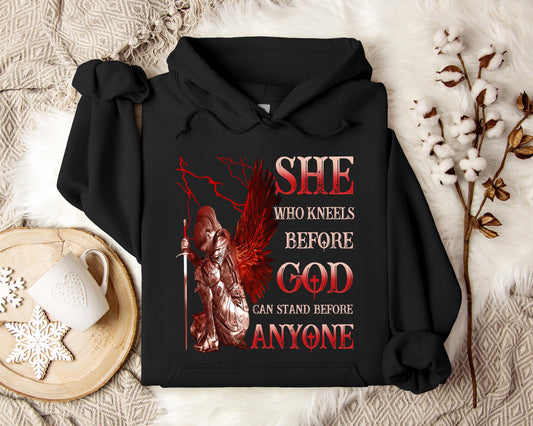 She Who Kneels Before God Can Stand Before Anyone Hoodie