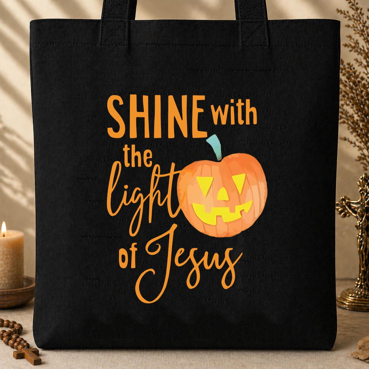 Shine With The Light Of Jesus Tote Bag