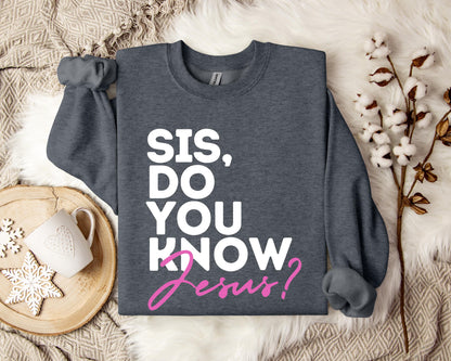 Sis Do You Know Jesus Sweatshirt