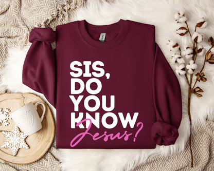 Sis Do You Know Jesus Sweatshirt