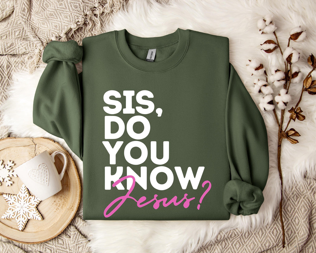 Sis Do You Know Jesus Sweatshirt