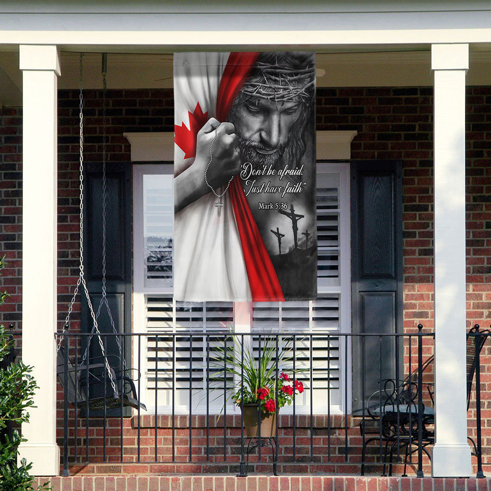 Jesus Christian Flag Don't Be Afraid  Just Have Faith Patriot Flag TRL06F1