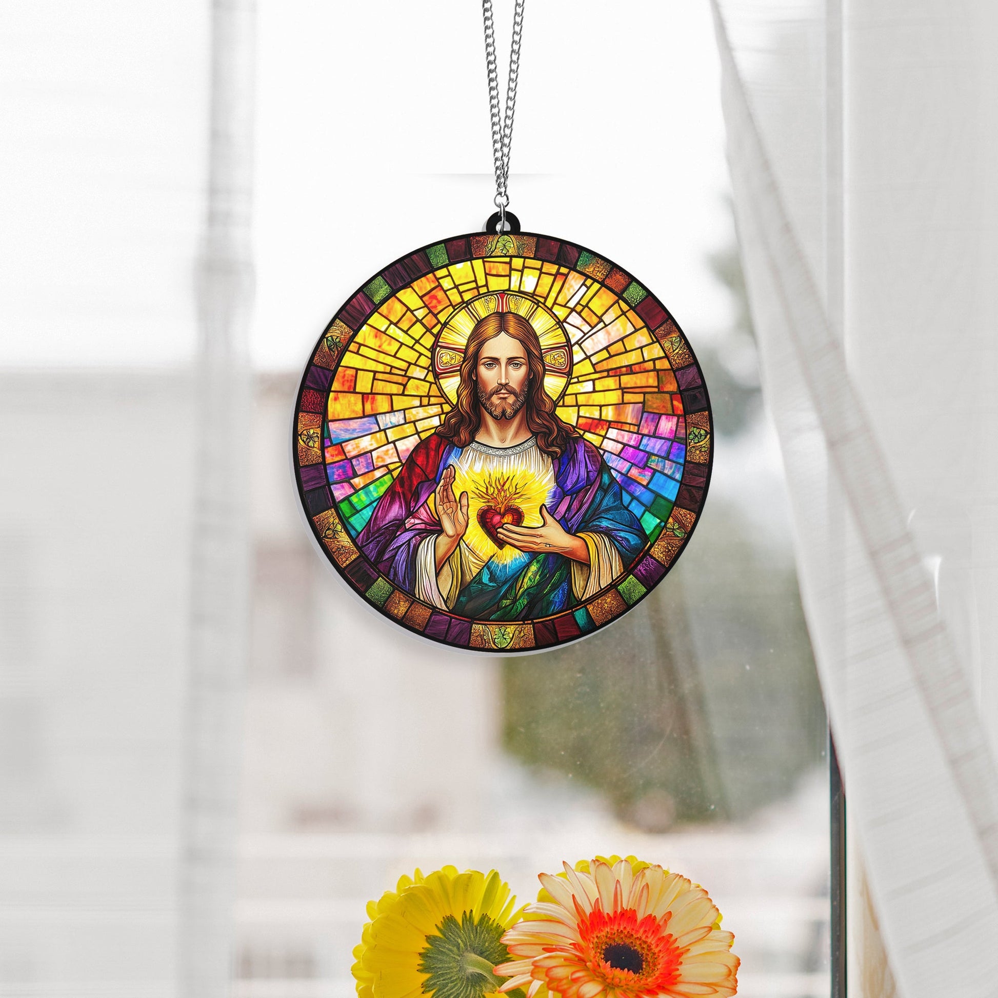 Sacred Heart of Jesus Suncatcher Acrylic Hanging
