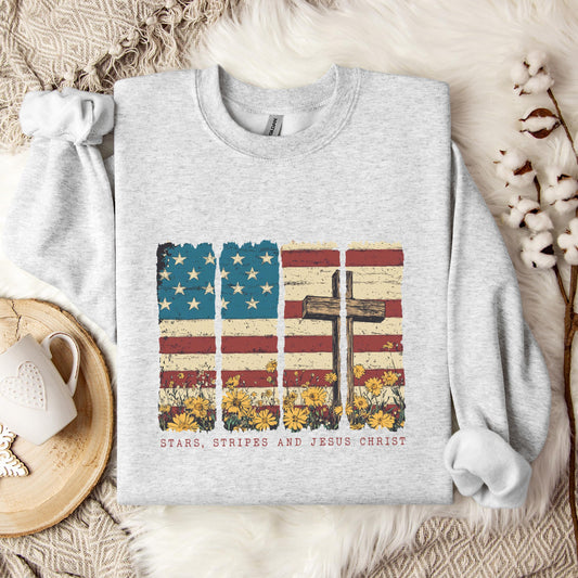 Stars Stripes And Jesus Christ Sweatshirt