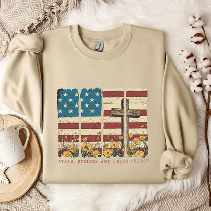 Stars Stripes And Jesus Christ Sweatshirt