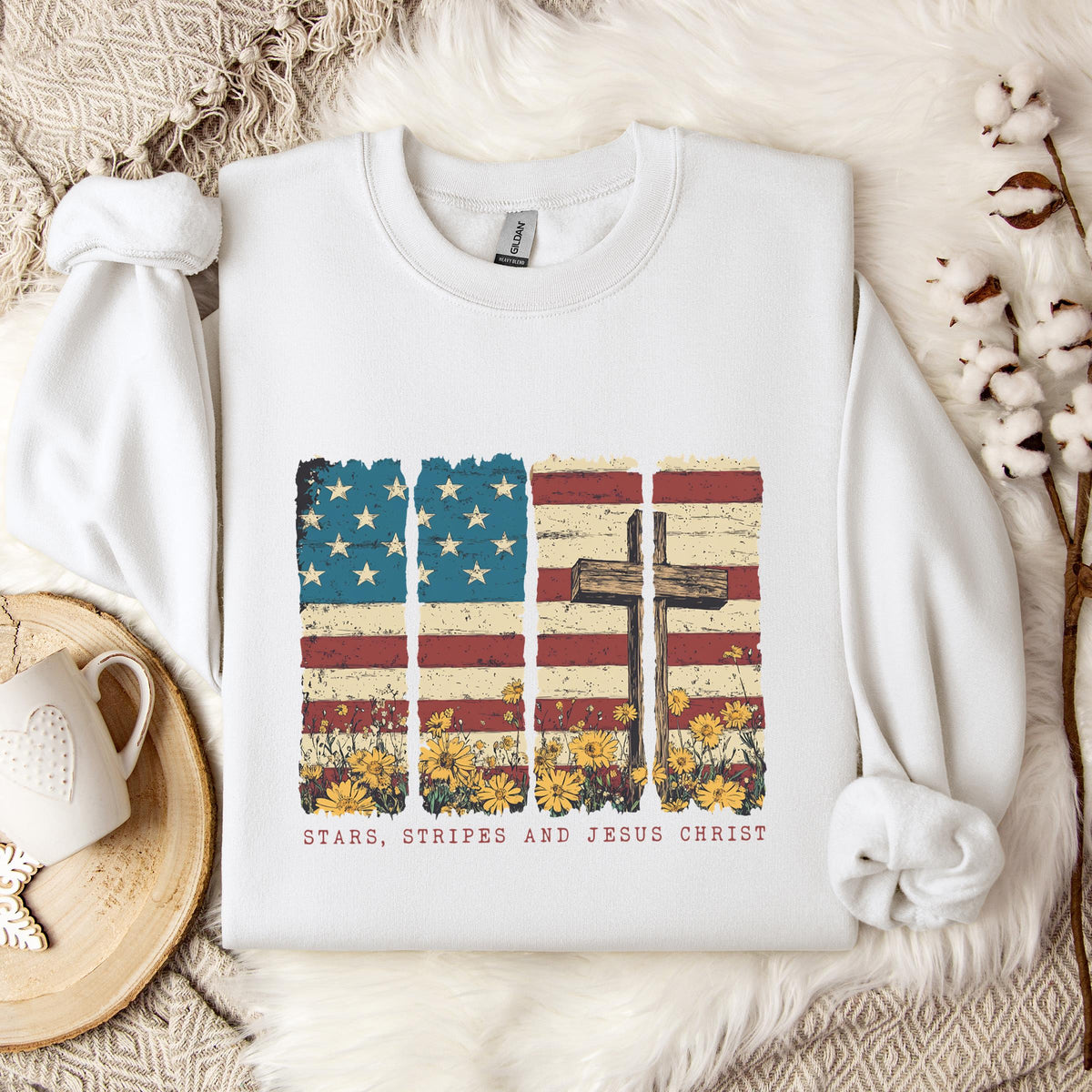 Stars Stripes And Jesus Christ Sweatshirt