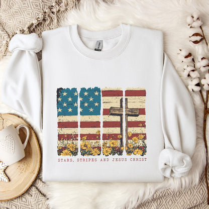 Stars Stripes And Jesus Christ Sweatshirt