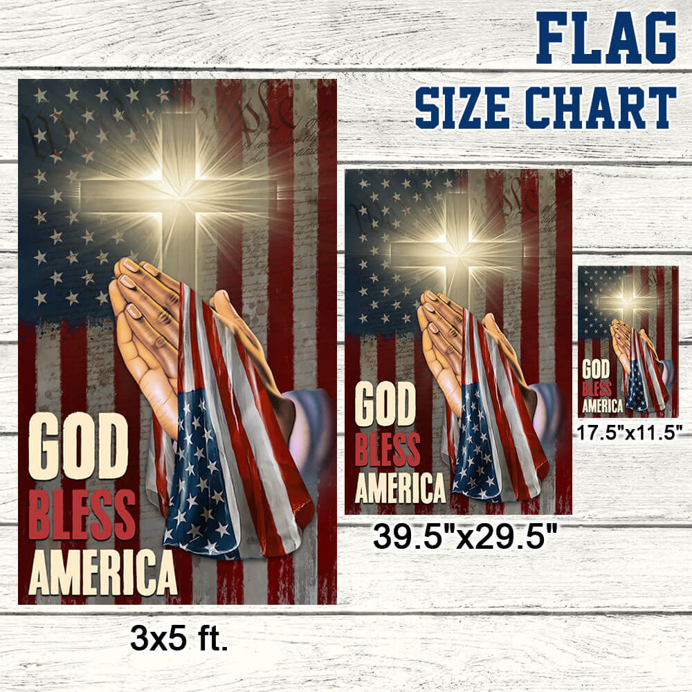 God Bless America Christian Cross Flag